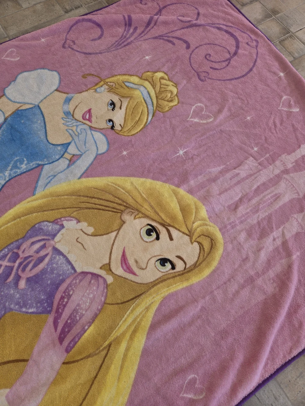 Disney Pink, Blue & Gold Princess Fleece Throw Blanket
